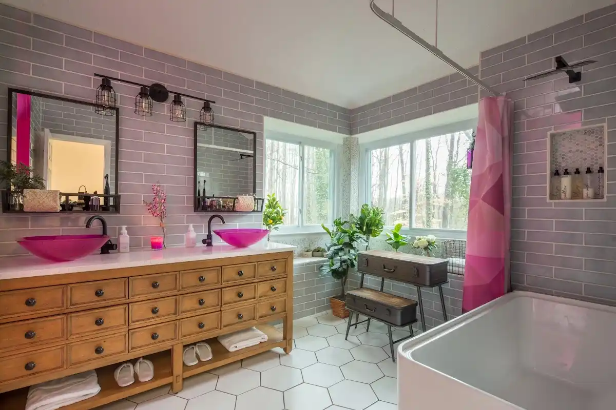 Bathroom renovation after water damage restoration in Pontiac
